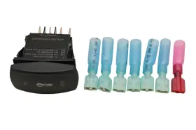 Flip 12-9090 Sc4-amb-a24 Led Backlit On-off-on Rocker Switch Kit Nos