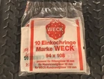 Weck 100mm Rubber Rings 94x 108 Pack Of 10. Fixed Price $7.99.