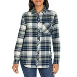 Gap Ladies Relaxed Fit Flannel Small Sea Spray Blue Grey Plaid Long Sleeve Shirt. Fixed Price $9.59.