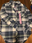 Gap Ladies Relaxed Fit Flannel Size Small Sea Spray Plaid. Fixed Price $15.00.