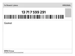 Genuine Bmw Gasket 13-71-7-599-291 New. Fixed Price $14.04.