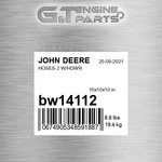 Bw14112 Hoses-2 W/hdwr Fits John Deere (surplus Open Box). Fixed Price $175.00.