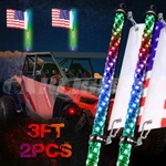 Pair 3ft Led Whip Light Flag For Utv Atv Accessories Rzr Can-am Polaris Antenna. Fixed Price $119.99.