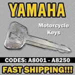Yamaha Motorcycle Key Cut To Your Code A8001 - A8250. Fixed Price $13.49.